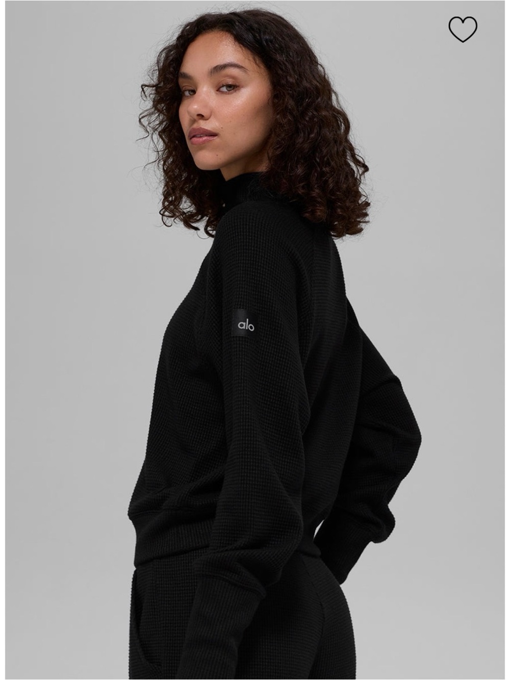 ALO Yoga Black Ribbed Turtleneck Sweater